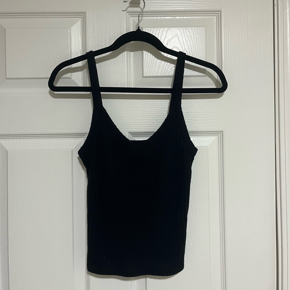 American Eagle Black Ripped Tank Top